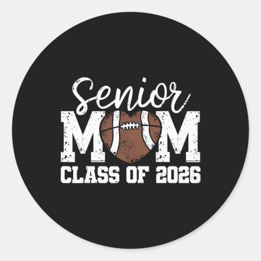 Football Senior Mom Cl Of 2026 Graduate Senior Mam ラウンドシール (正面)