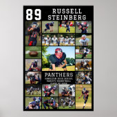 Football Senior Night 20 Photo Collage Graduation ポスター (正面)