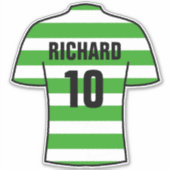 Football Shirtデザインイングリーンバスケステッカー シール (正面)