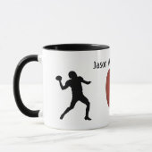Football Silhouetted Players and Ball personalize マグカップ (左)