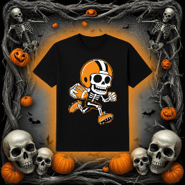 Football Skeleton | Running Back Halloween Tシャツ