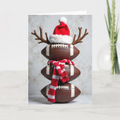 Football Snowman Christmas Card カード (正面)
