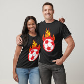 football soccer 9 flamme flame feu boule 1110 tシャツ (ユニセックス)