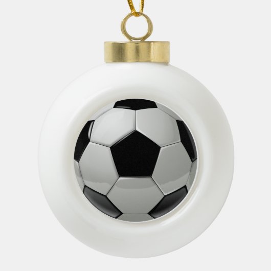 Football Soccer Ball Ceramic Christmas Ornament セラミックボールオーナメント (正面)