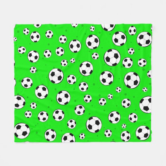 Football / Soccer Ball Seamless Pattern  フリースブランケット (正面(横))