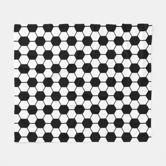 Football / Soccer Ball Texture Pattern  フリースブランケット (正面(横))
