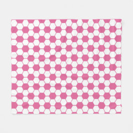 Football / Soccer Ball Texture Pattern - Pink Tone フリースブランケット