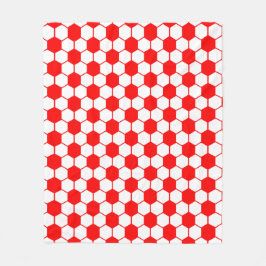Football / Soccer Ball Texture - White and Red  フリースブランケット