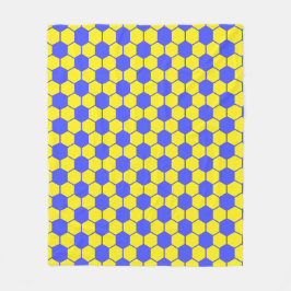 Football / Soccer Ball Texture - Yellow & Blue  フリースブランケット