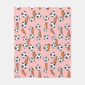 Football / Soccer - Balls & Boots Seamless Pattern フリースブランケット (正面)