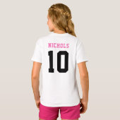 Football Soccer Girls Personalised Team Player Tシャツ (裏面フル)