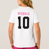 Football Soccer Girls Personalised Team Player Tシャツ (裏面)