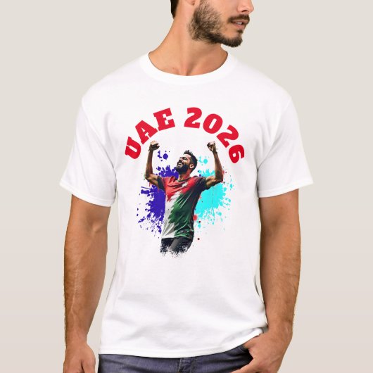 Football Soccer Goal Celebration UAE Flag 2026 Tシャツ (正面)
