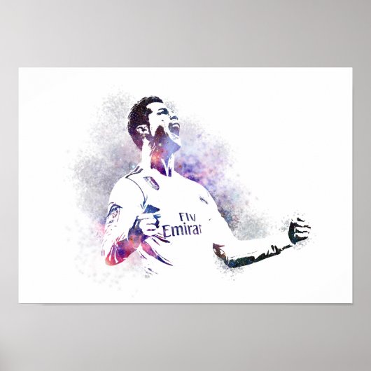 Football / Soccer Player - Abstract Watercolor Art ポスター (正面)