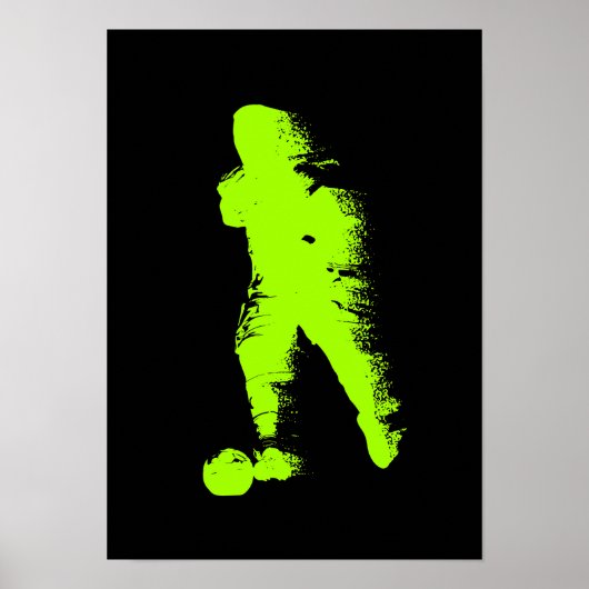 Football / Soccer Player - Abstract Watercolor Art ポスター (正面)