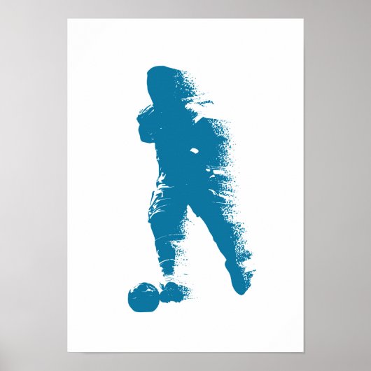 Football / Soccer Player - Abstract Watercolor Art ポスター (正面)