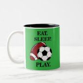 Football Soccer Player Coach ツートーンマグカップ (左)
