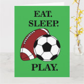 Football Soccer Player Coach Birthday カード (黄色い花)