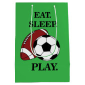 Football Soccer Player Coach Birthday ミディアムペーパーバッグ (裏面)