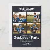 Football Sports Photo Graduation Invitation 招待状 (正面)