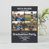 Football Sports Photo Graduation Invitation 招待状 (スタンド正面)