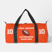 Football Team, Coach Player Orange Personalized ダッフルバッグ (正面)