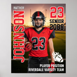 Football Team Senior MVP Player Photo Gift Sports ポスター