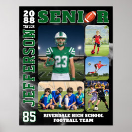 Football Team Sports Player Senior Photo Collage ポスター