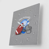 Football Textured Background photo personalize スクエア壁時計 (傾斜)