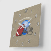 Football Textured Background photo personalize スクエア壁時計 (傾斜)