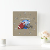 Football Textured Background photo personalize スクエア壁時計 (ホーム)