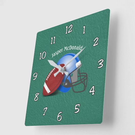 Football Textured Background photo personalize スクエア壁時計 (傾斜)
