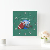 Football Textured Background photo personalize スクエア壁時計 (ホーム)