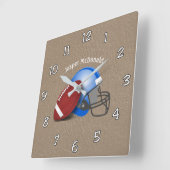 Football Textured Background photo personalize スクエア壁時計 (傾斜)