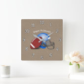 Football Textured Background photo personalize スクエア壁時計 (ホーム)