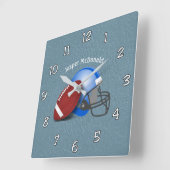 Football Textured Background photo personalize スクエア壁時計 (傾斜)