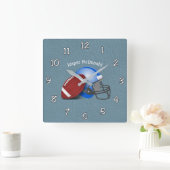 Football Textured Background photo personalize スクエア壁時計 (ホーム)