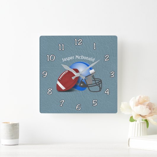 Football Textured Background photo personalize スクエア壁時計 (ホーム)