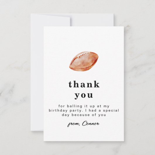 Football Thank You Card サンキューカード (正面)