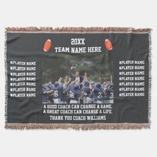 Football Thank You Coach From The Team Players スローブランケット (正面)