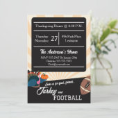 Football Thanksgiving Dinner Turkey October Party 招待状 (スタンド正面)