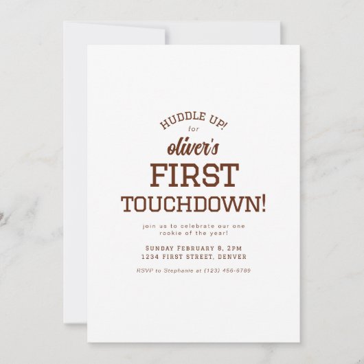 Football Theme Birthday Party Invitation  招待状 (正面)