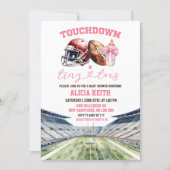 Football Theme Girl Baby Shower 招待状 (正面)