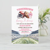 Football Theme Girl Baby Shower 招待状 (スタンド正面)