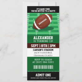 Football Ticket Birthday 招待状