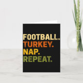 Football Turkey Nap Repeat Thanksgiving Costume Le カード (正面)