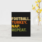 Football Turkey Nap Repeat Thanksgiving Costume Le カード (黄色い花)