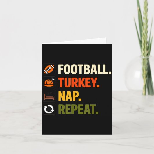 Football Turkey Thanksgiving For Kids Boys Men  カード (正面)