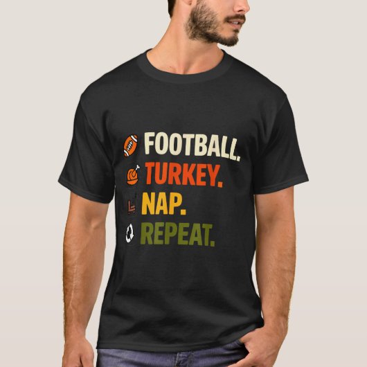 Football Turkey Thanksgiving For Kids Boys Men  Tシャツ (正面)