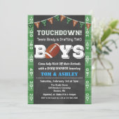 Football TWIN Baby Shower Chalkboard Invitation 招待状 (スタンド正面)